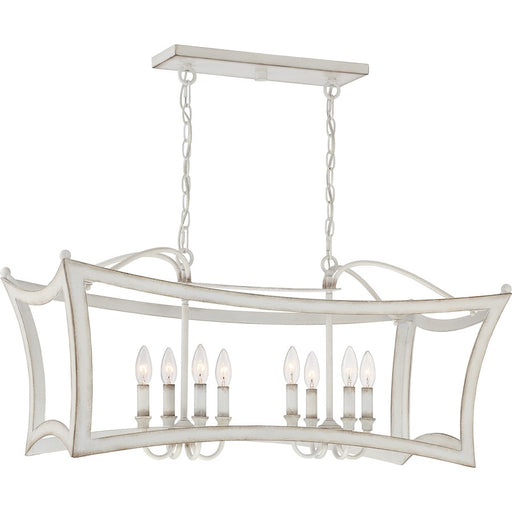 Quoizel Summerford Linear 8 Light Chandelier, Antique White