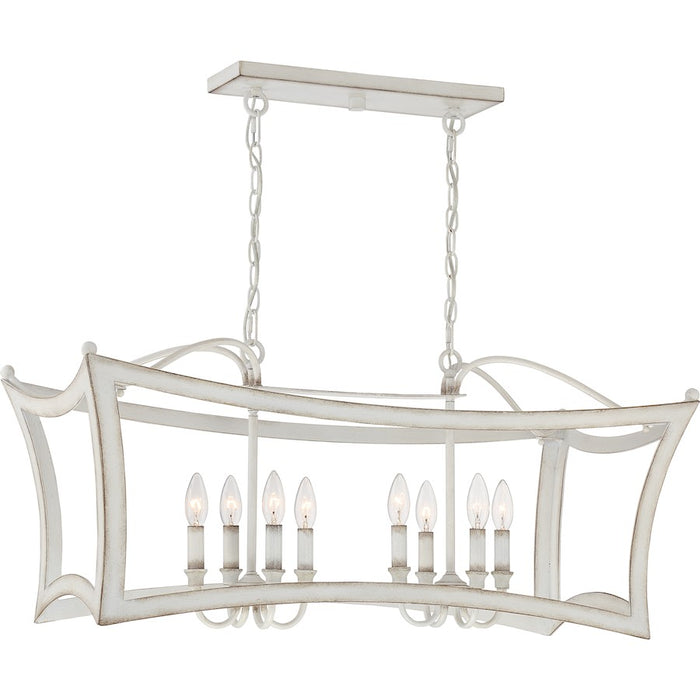 Quoizel Summerford Linear 8 Light Chandelier, Antique White