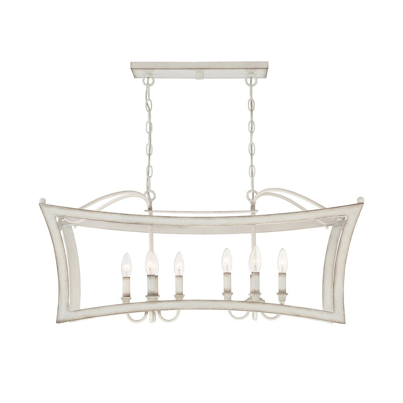 Quoizel Summerford Linear 8 Light Chandelier, Antique White