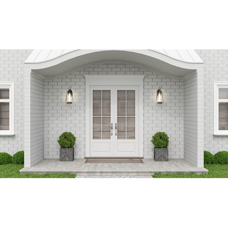 Quoizel Sutton 1 Light 17" Outdoor Wall Mount, Speckled Black