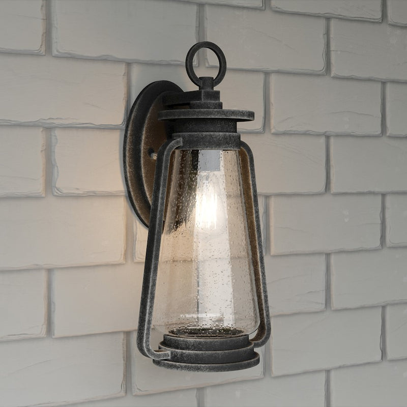 Quoizel Sutton 1 Light 17" Outdoor Wall Mount, Speckled Black