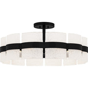 Quoizel Sweeney 6Lt Semi-Flush Mount, Black/Clear/White Sand Inside - SWE1730MBK