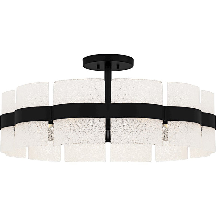 Quoizel Sweeney 6Lt Semi-Flush Mount, Black/Clear/White Sand Inside - SWE1730MBK