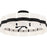 Quoizel Sweeney 6Lt Semi-Flush Mount, Black/Clear/White Sand Inside