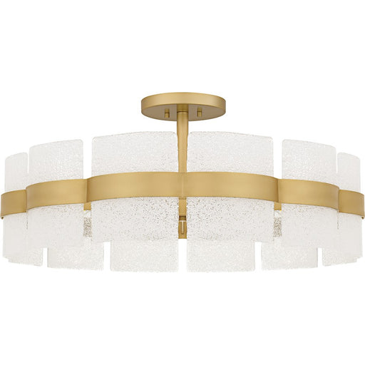 Quoizel Sweeney 6Lt Semi-Flush Mount, Gold/Clear/White Sand Inside