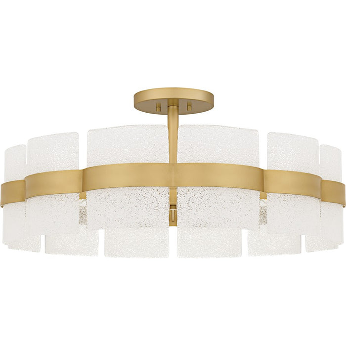 Quoizel Sweeney 6Lt Semi-Flush Mount, Gold/Clear/White Sand Inside