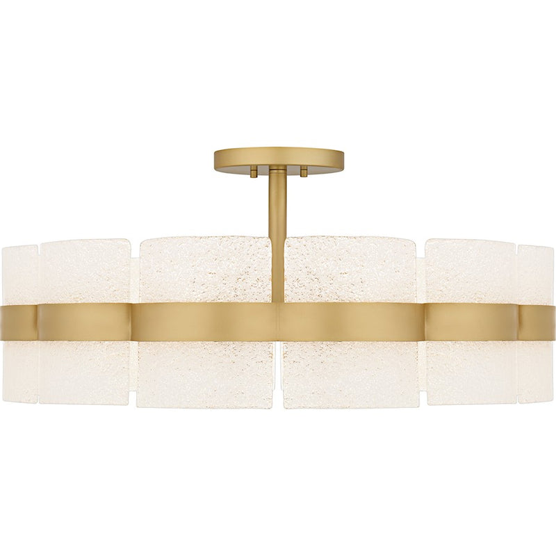 Quoizel Sweeney 6Lt Semi-Flush Mount, Gold/Clear/White Sand Inside
