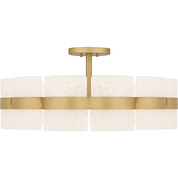 Quoizel Sweeney 6Lt Semi-Flush Mount, Gold/Clear/White Sand Inside