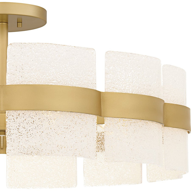 Quoizel Sweeney 6Lt Semi-Flush Mount, Gold/Clear/White Sand Inside
