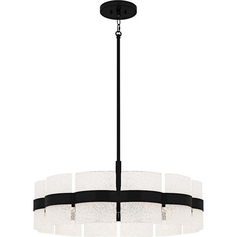 Quoizel Sweeney 6Lt Pendant, Black/Clear /White Sand Inside - SWE2830MBK