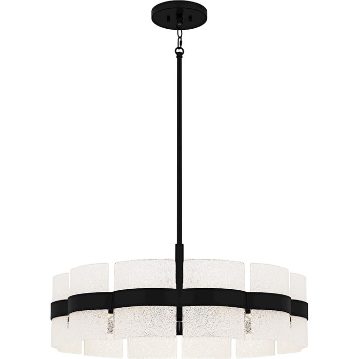 Quoizel Sweeney 6Lt Pendant, Black/Clear /White Sand Inside - SWE2830MBK