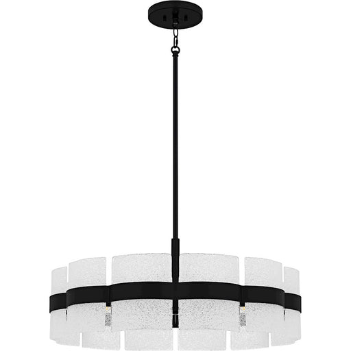 Quoizel Sweeney 6Lt Pendant, Black/Clear /White Sand Inside