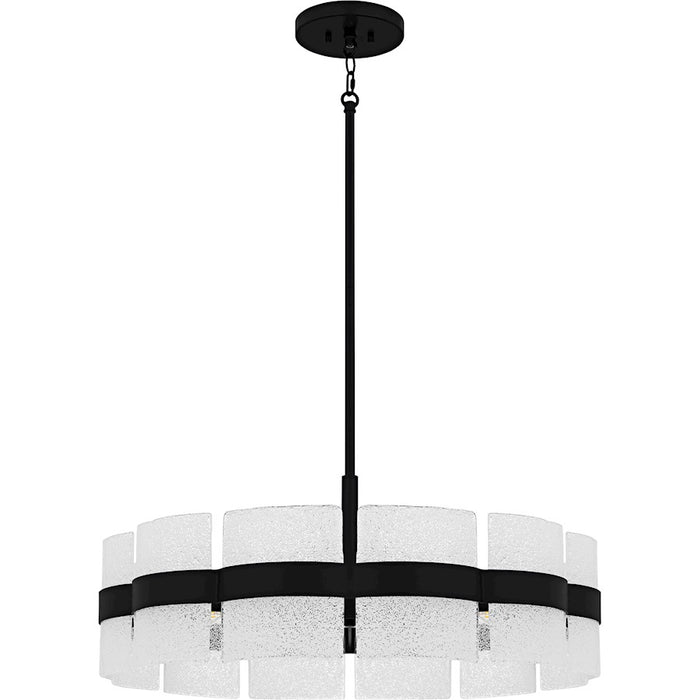Quoizel Sweeney 6Lt Pendant, Black/Clear /White Sand Inside