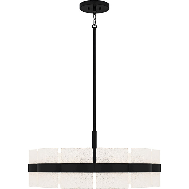 Quoizel Sweeney 6Lt Pendant, Black/Clear /White Sand Inside