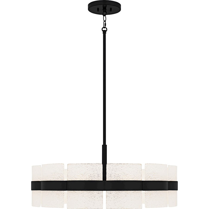 Quoizel Sweeney 6Lt Pendant, Black/Clear /White Sand Inside