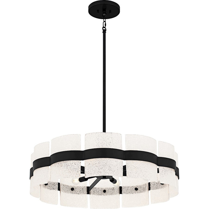 Quoizel Sweeney 6Lt Pendant, Black/Clear /White Sand Inside