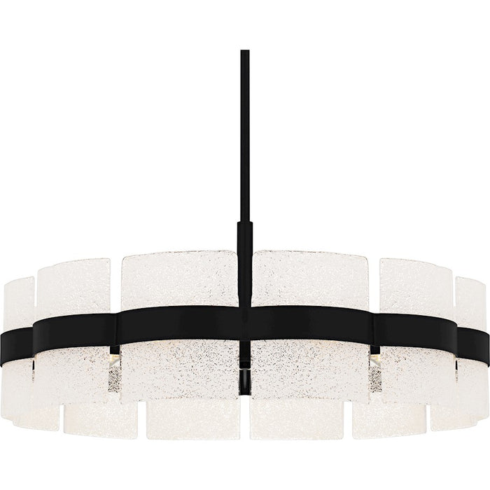 Quoizel Sweeney 6Lt Pendant, Black/Clear /White Sand Inside