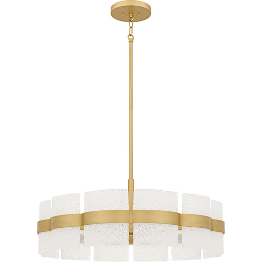 Quoizel Sweeney 6Lt Pendant, Soft Gold/Clear /White Sand Inside