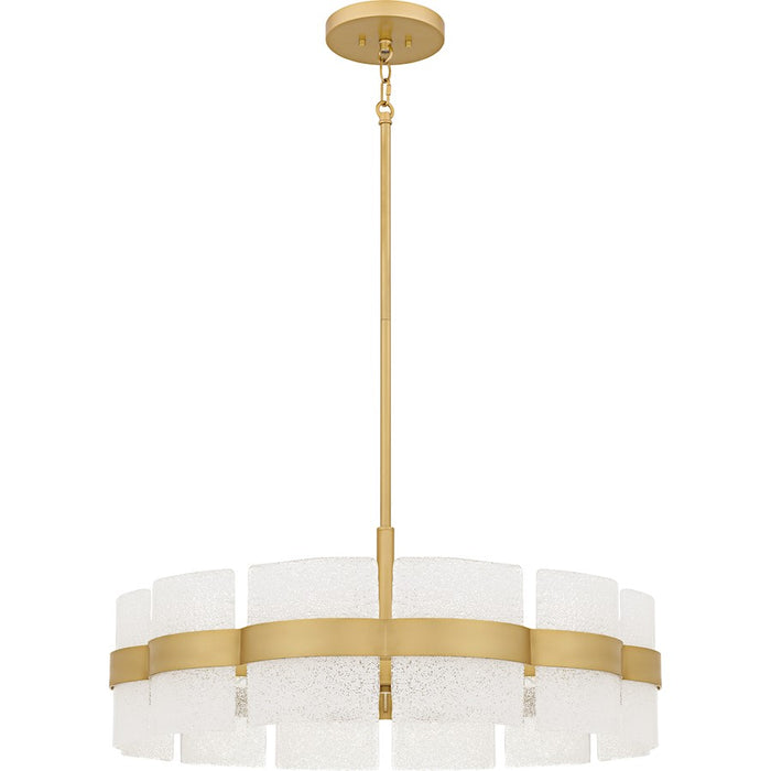 Quoizel Sweeney 6Lt Pendant, Soft Gold/Clear /White Sand Inside