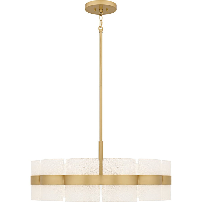 Quoizel Sweeney 6Lt Pendant, Soft Gold/Clear /White Sand Inside