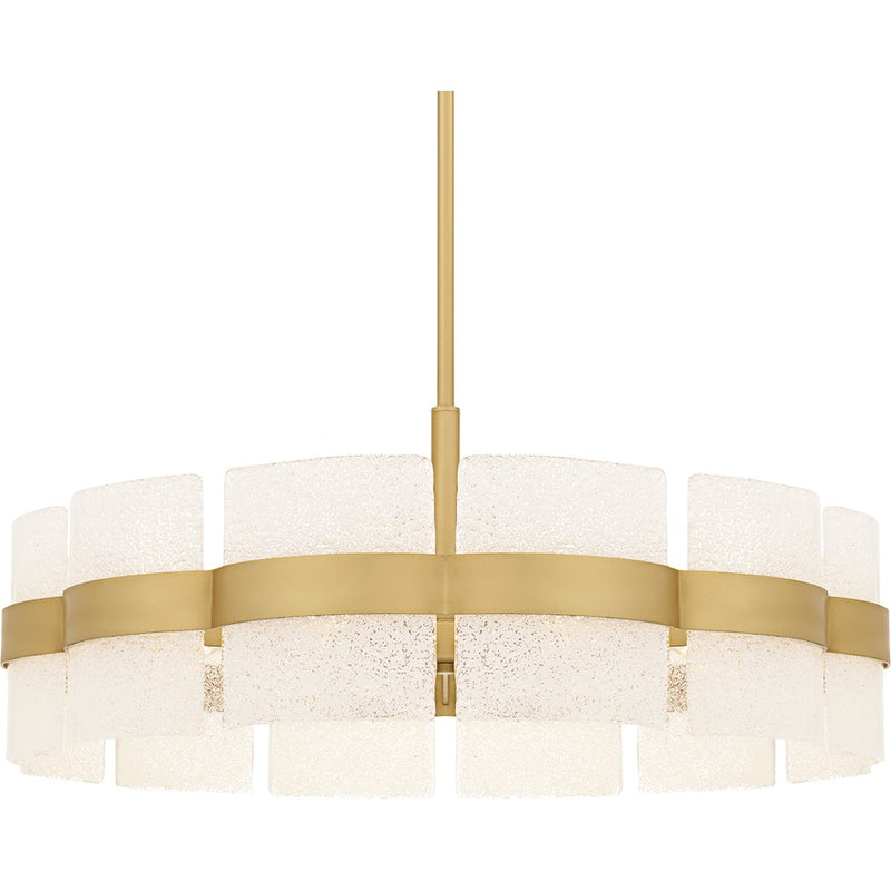 Quoizel Sweeney 6Lt Pendant, Soft Gold/Clear /White Sand Inside