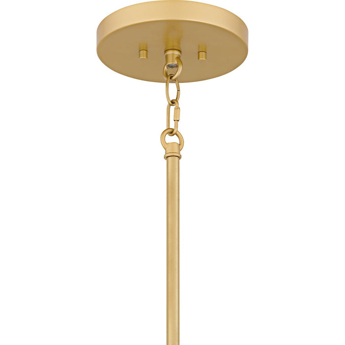 Quoizel Sweeney 6Lt Pendant, Soft Gold/Clear /White Sand Inside