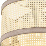 Quoizel Syrah 3 Light Semi-Flush Mount, Brushed Nickel/Rattan