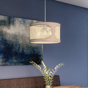 Quoizel Syrah 3 Light Pendant, Brushed Nickel/Rattan