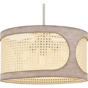Quoizel Syrah 3 Light Pendant, Brushed Nickel/Rattan