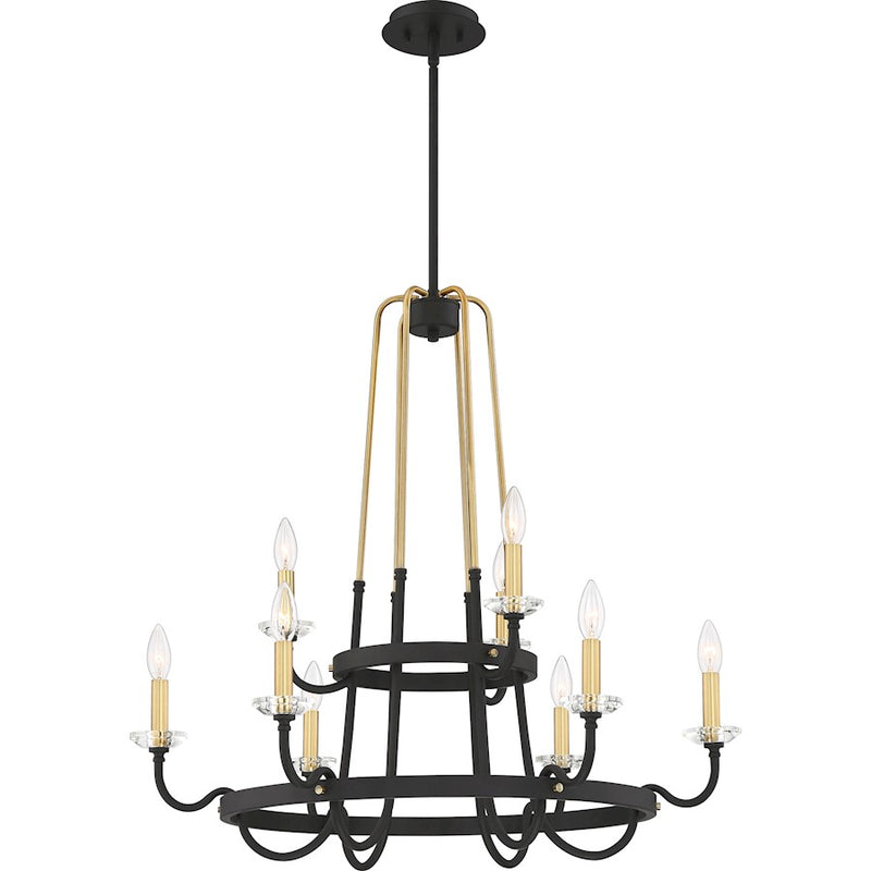 Quoizel Tanner 9 Light Chandelier, Western Bronze