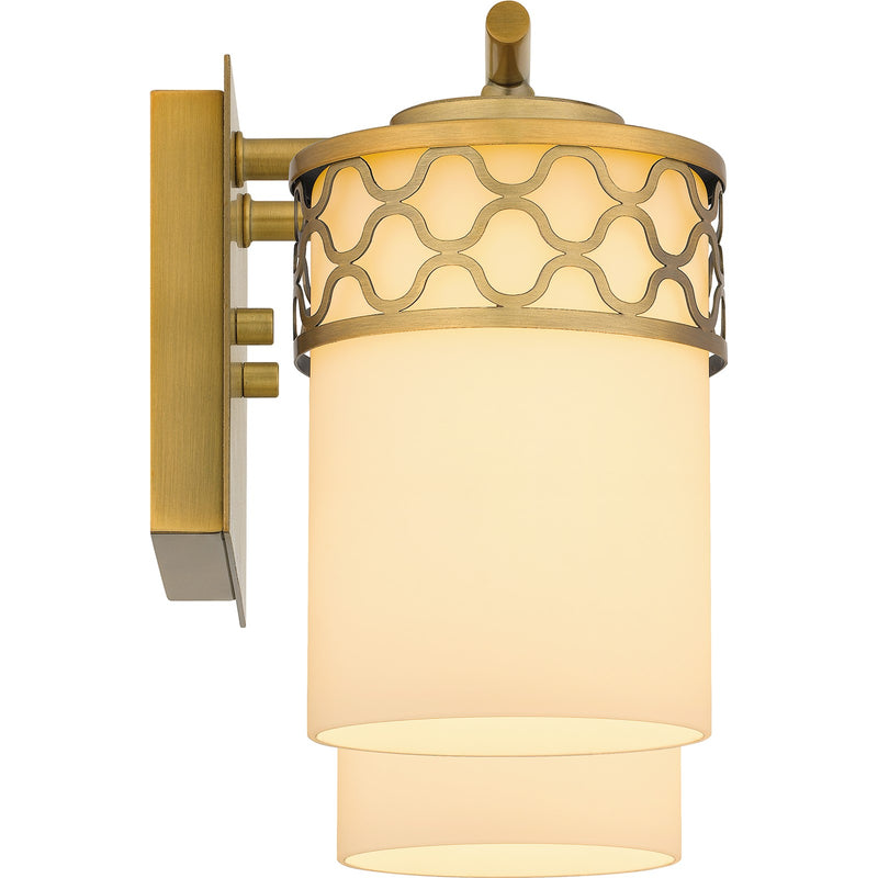 Quoizel Tenley 15in 2-Light Vanity Light | Modern Aged Brass Steel and Opal Etched Glass | Bathroom Vanity & Powder Room | Model TEN8615AB