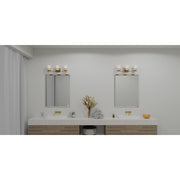 Quoizel Tenley 24in 3-Light Vanity Light | Modern Aged Brass Steel and Opal Etched Glass | Bathroom Vanity & Powder Room | Model TEN8624AB