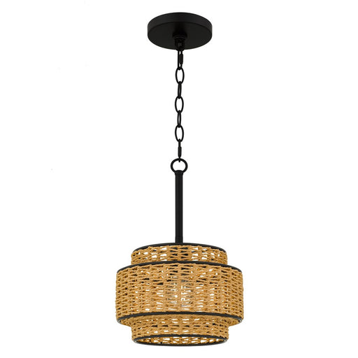 Quoizel Teton 1-Lt Matte Black Mini Pendant, Matte Black - TET1510MBK