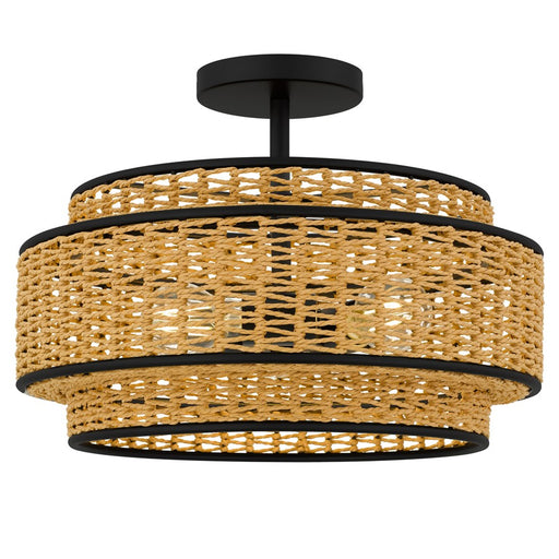 Quoizel Teton 3-Lt Matte Black Semi-Flush Mount, Matte Black - TET1716MBK