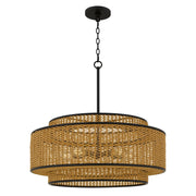 Quoizel Teton 5-Lt Matte Black Pendant, Matte Black - TET2830MBK