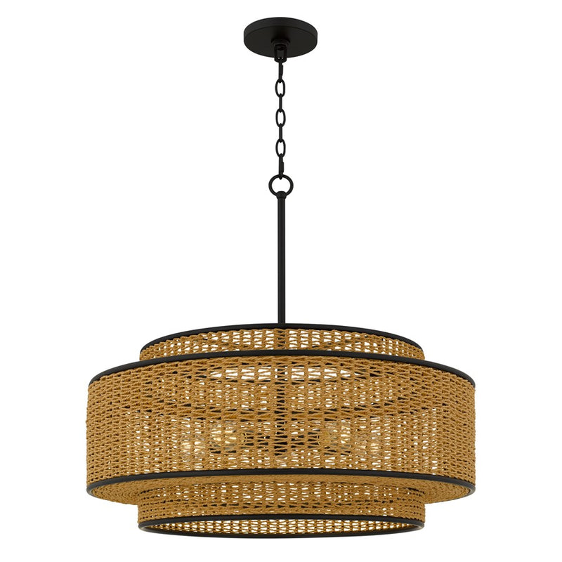 Quoizel Teton 5-Lt Matte Black Pendant, Matte Black - TET2830MBK