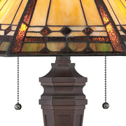Quoizel Arden 23in 2-Light Table Lamp | Transitional Russet and Multicolor Art Glass | Bedroom & Living Room Accent | Model TF1135T