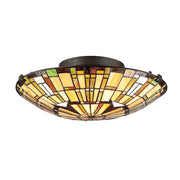 Quoizel 2 Light Tiffany Flush Mount in Vintage Bronze