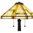 Quoizel Tiffany 2 Light 24" Table Lamp, Matte Black/Multicolor Art