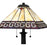 Quoizel Tiffany 2 Light 25" Table Lamp, Matte Black/Multicolor Art