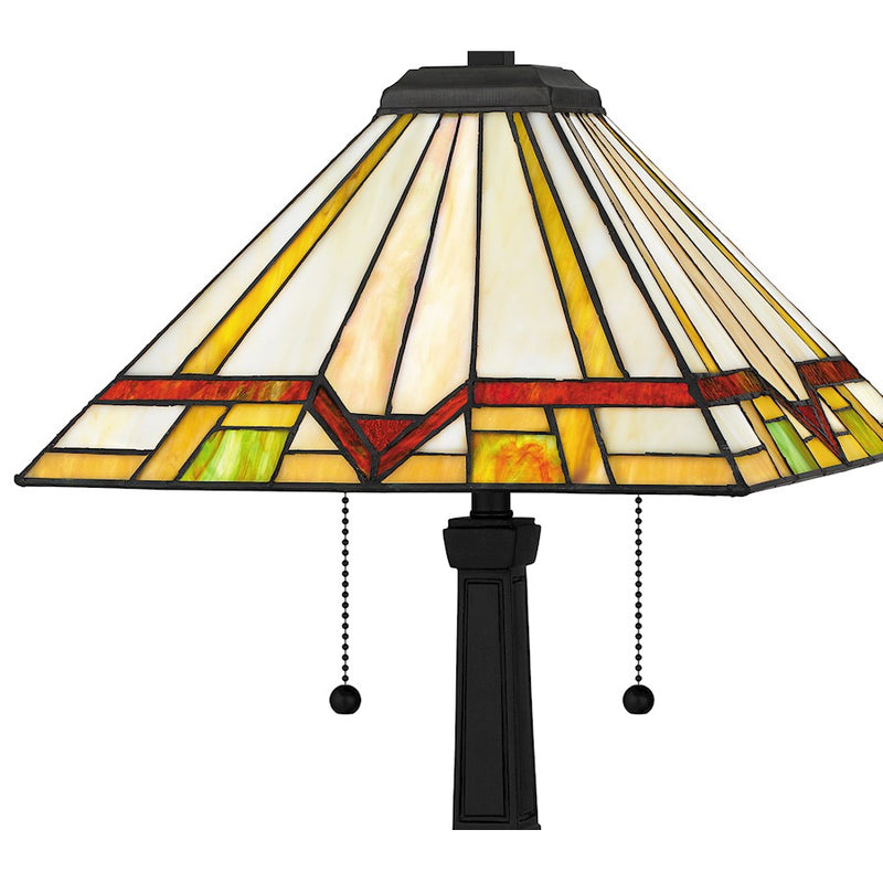 Quoizel Frederick 2 Light 23" Table Lamp, Black/Multicolor Art