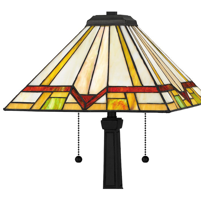 Quoizel Frederick 2 Light 23" Table Lamp, Black/Multicolor Art