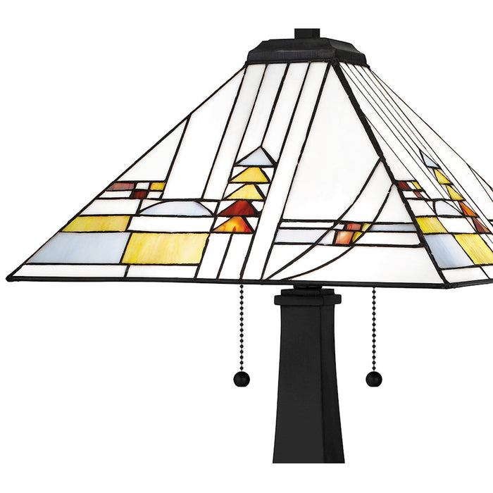 Quoizel Winchester 2 Light 16" Table Lamp, Black/Multicolor Art