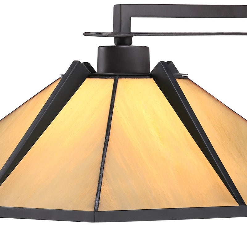 Quoizel Pomeroy 15in 1-Light Table Lamp | Traditional Western Bronze and Multicolor Art Glass | Bedroom & Living Room | Model TF1791TWT