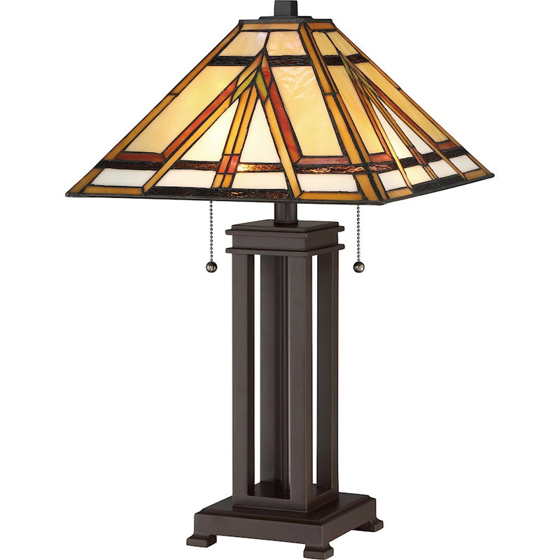 Quoizel Tiffany 2 Light Table Lamp in Russet