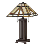 Quoizel Tiffany 2 Light Table Lamp in Russet
