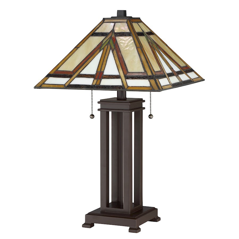 Quoizel Tiffany 2 Light Table Lamp in Russet