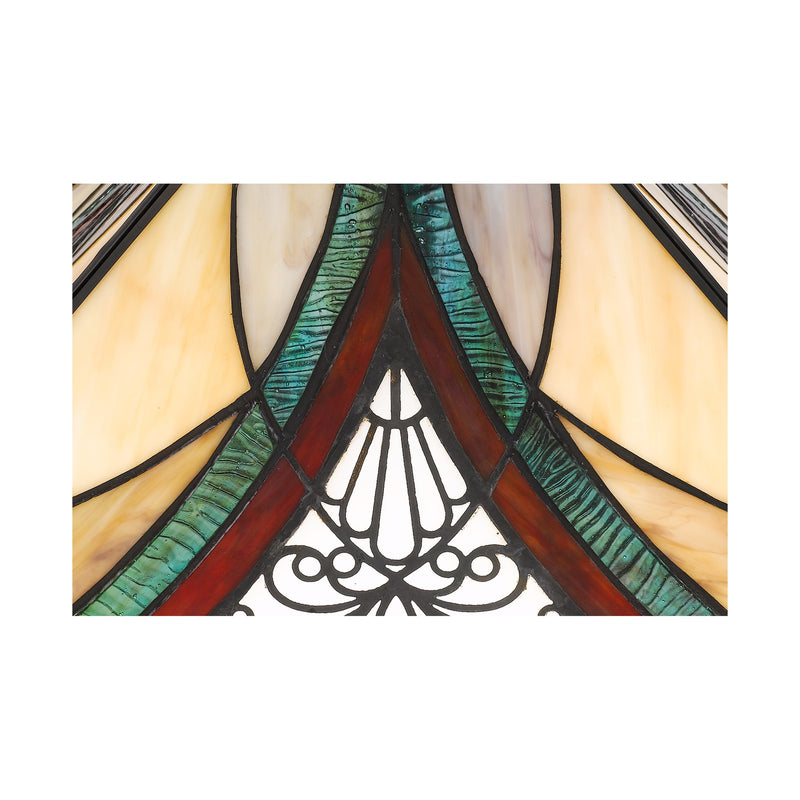 Quoizel Orleans 16in 2-Light Table Lamp | Tiffany Valiant Bronze and Multicolor Art Glass | Bedroom & Living Room | Model TF3342TVA