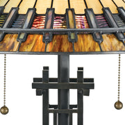 Quoizel Chastain 15.5in 2-Light Table Lamp | Arts and Crafts Bronze and Multicolor Art Glass | Bedroom & Living Room | Model TF489T