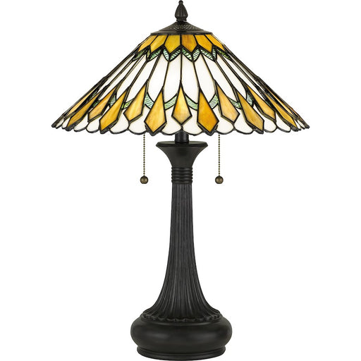 Quoizel Maddow 2 Light Table Lamp, Vintage Bronze/Tiffany